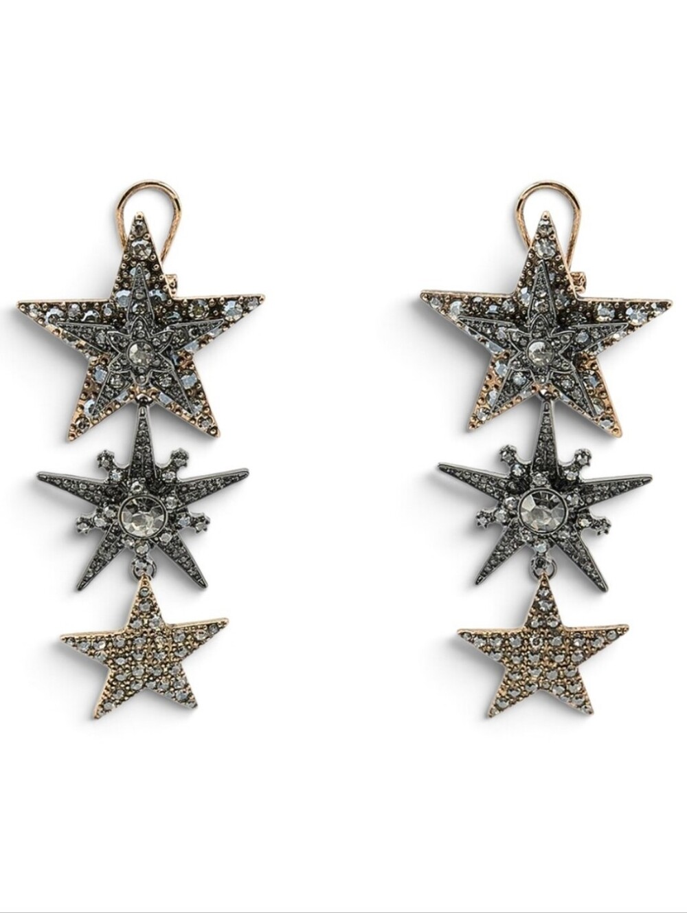 ZARA Sparkly Star Drop Earrings